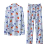 new york rangers long pajama set personalized ribbon florals blue best selling.webp