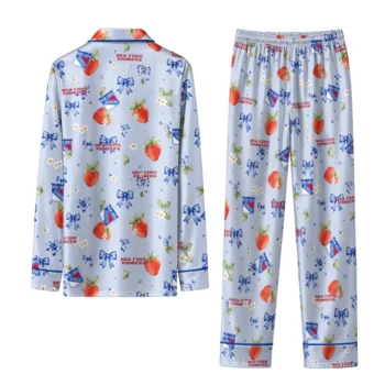 new york rangers long pajama set personalized ribbon florals blue fashion forward.webp