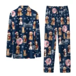 New York Yankees Long Pajama Set Custom Animal Scatter Navy Best Selling