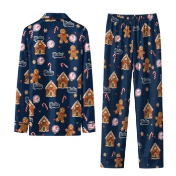 New York Yankees Long Pajama Set Customized Candy Scatter Navy Fashion Forward