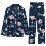 New York Yankees Long Pajama Set Personalized Cloud Stars Navy Best Selling
