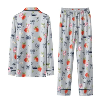 new york yankees long pajama set personalized ribbon florals navy fashion forward.webp