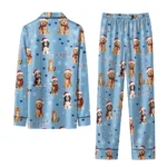 North Carolina Tar Heels Long Pajama Set Personalized Animal Scatter Light Blue Best Selling