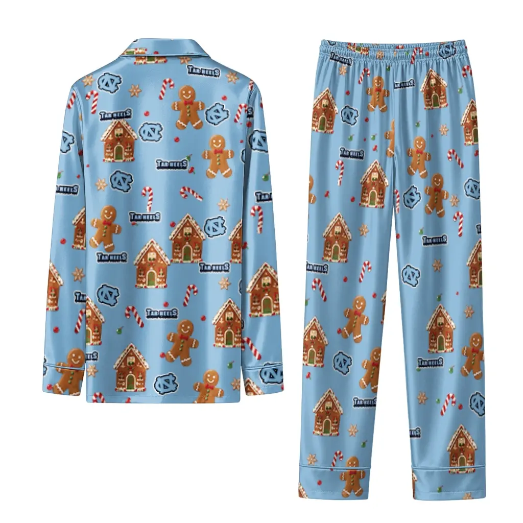 North Carolina Tar Heels Long Pajama Set Personalized Candy Scatter Light Blue Fashion Forward North Carolina Tar Heels Long Pajama Set Personalized Candy Scatter Light Blue Fashion Forward