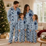 North Carolina Tar Heels Long Pajama Set Personalized Character Scatter Best Selling