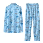 North Carolina Tar Heels Long Pajama Set Personalized Ribbon Chains Light Blue Best Selling