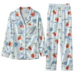 North Carolina Tar Heels Long Pajama Set Personalized Ribbon Florals Light Blue Best Selling