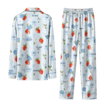 North Carolina Tar Heels Long Pajama Set Personalized Ribbon Florals Light Blue Fashion Forward