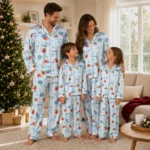 North Carolina Tar Heels Long Pajama Set Personalized Ribbon Florals Light Blue Best Selling