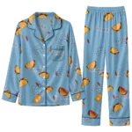 North Carolina Tar Heels Long Pajama Set Personalized Snack Scatter Light Blue Best Selling