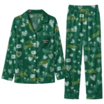 North Dakota State Bison Long Pajama Set Custom Heart Charms Green Best Selling