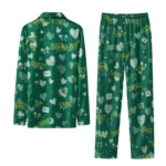 North Dakota State Bison Long Pajama Set Custom Heart Charms Green Best Selling