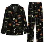 North Dakota State Bison Long Pajama Set Custom Icon Confetti Black Best Selling