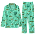 North Dakota State Bison Long Pajama Set - Custom Ribbon Chains Green 1 North Dakota State Bison Long Pajama Set Custom Ribbon Chains Green Best Selling