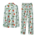 North Dakota State Bison Long Pajama Set Custom Ribbon Florals Green Best Selling