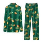 North Dakota State Bison Long Pajama Set Custom Snack Scatter Green Best Selling