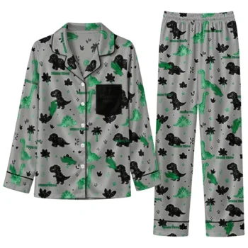 North Texas Mean Green Long Pajama Set Custom Character Scatter Best Selling