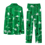 North Texas Mean Green Long Pajama Set Custom Cloud Stars Green Best Selling