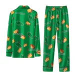 North Texas Mean Green Long Pajama Set Custom Snack Scatter Green Best Selling