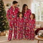 Northern Illinois Huskies Long Pajama Set Customized Animal Scatter Red Best Selling