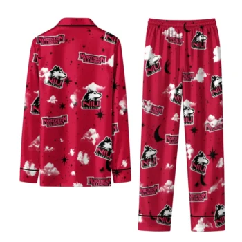 Northern Illinois Huskies Long Pajama Set Customized Cloud Stars Red Fashion Forward