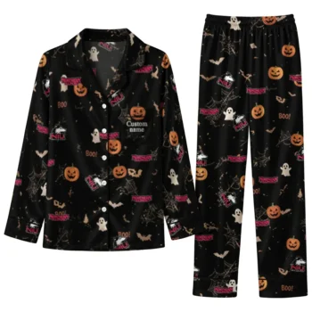 Northern Illinois Huskies Long Pajama Set Customized Icon Confetti Black Best Selling
