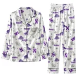 Northwestern Wildcats Long Pajama Set Personalized Character Scatter Best Selling