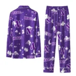 Northwestern Wildcats Long Pajama Set Personalized Cloud Stars Purple Best Selling