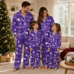 Northwestern Wildcats Long Pajama Set Personalized Cloud Stars Purple Best Selling