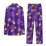 Northwestern Wildcats Long Pajama Set Personalized Snack Scatter Purple Best Selling