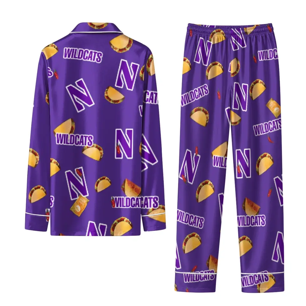 Northwestern Wildcats Long Pajama Set Personalized Snack Scatter Purple Fashion Forward Northwestern Wildcats Long Pajama Set Personalized Snack Scatter Purple Fashion Forward