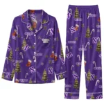Northwestern Wildcats Long Pajama Set Personalized Sprig Scatter Purple Best Selling