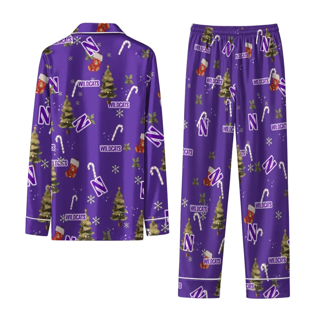 Northwestern Wildcats Long Pajama Set Personalized Sprig Scatter Purple Fashion Forward Northwestern Wildcats Long Pajama Set Personalized Sprig Scatter Purple Fashion Forward