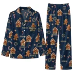 Notre Dame Fighting Irish Long Pajama Set Custom Candy Scatter Navy Best Selling