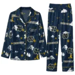 Notre Dame Fighting Irish Long Pajama Set Custom Cloud Stars Navy Best Selling