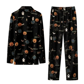 Notre Dame Fighting Irish Long Pajama Set Custom Icon Confetti Black Fashion Forward