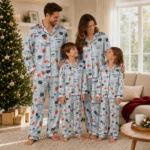 Notre Dame Fighting Irish Long Pajama Set Custom Ribbon Florals Navy Best Selling