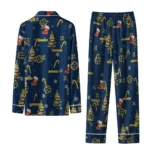 Notre Dame Fighting Irish Long Pajama Set Custom Sprig Scatter Navy Best Selling