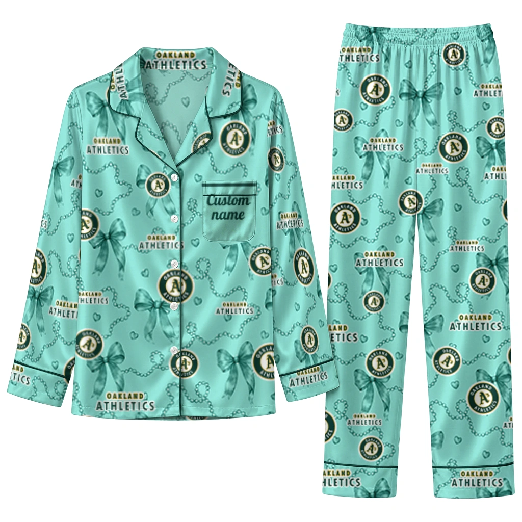 oakland athletics long pajama set custom ribbon chains green best selling.webp oakland athletics long pajama set custom ribbon chains green best selling.webp