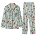 Oakland Athletics Long Pajama Set - Custom Ribbon Florals Green 1 oakland athletics long pajama set custom ribbon florals green best selling.webp