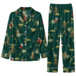 Oakland Athletics Long Pajama Set Custom Sprig Scatter Green Best Selling