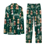 Oakland Athletics Long Pajama Set Customized Animal Scatter Green Best Selling