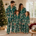 Oakland Athletics Long Pajama Set Customized Animal Scatter Green Best Selling