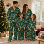 Ohio Bobcats Long Pajama Set Personalized Candy Scatter Green Best Selling
