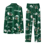 Ohio Bobcats Long Pajama Set Personalized Cloud Stars Green Best Selling