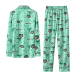 Ohio Bobcats Long Pajama Set Personalized Ribbon Chains Green Best Selling