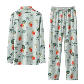 Ohio Bobcats Long Pajama Set Personalized Ribbon Florals Green Fashion Forward