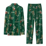Ohio Bobcats Long Pajama Set Personalized Sprig Scatter Green Best Selling