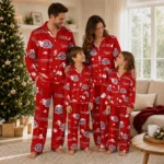 Ohio State Buckeyes Long Pajama Set Customized Cloud Stars Scarlet Best Selling