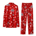 Ohio State Buckeyes Long Pajama Set Customized Heart Charms Scarlet Best Selling